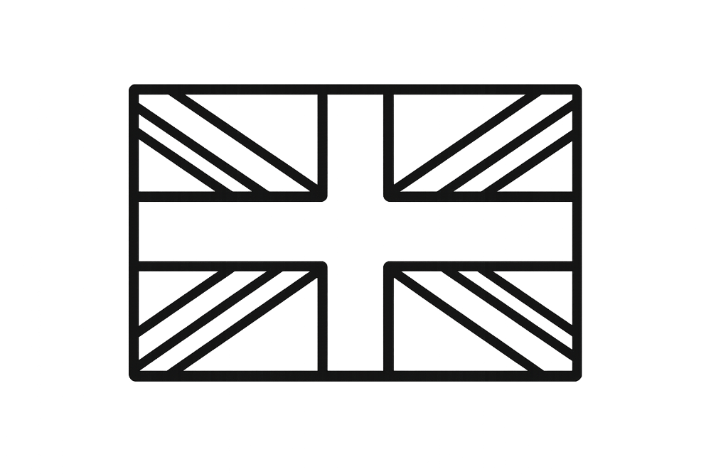 union jack flag icon outline.